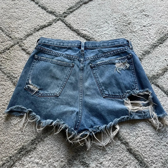 3X1 denim shorts high rise button fly distressed cut offs 28 - Picture 8 of 10